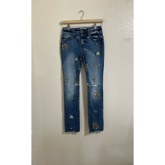 Driftwood Audrey Floral Embroidered Jeans Size W25 - L31 - Picture 1 of 10